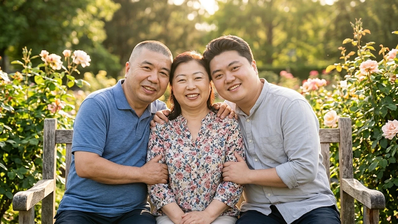 孔选仲一家合照（父：孔令玉，母：李绍彬）